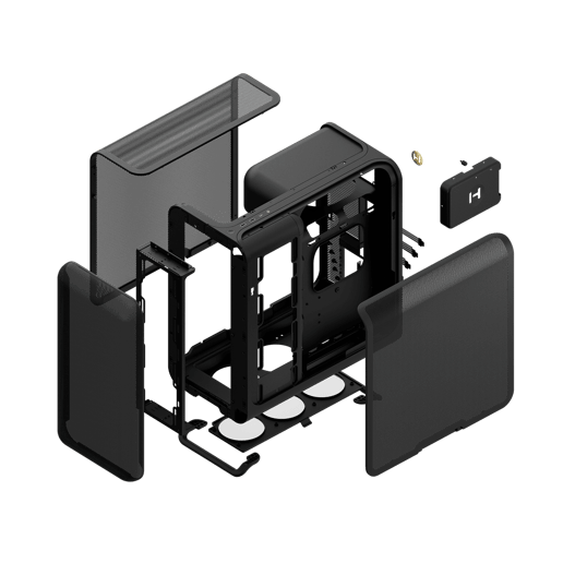 HYTE X50 Air Pitch Black Mid Tower Gaming Case - Black 